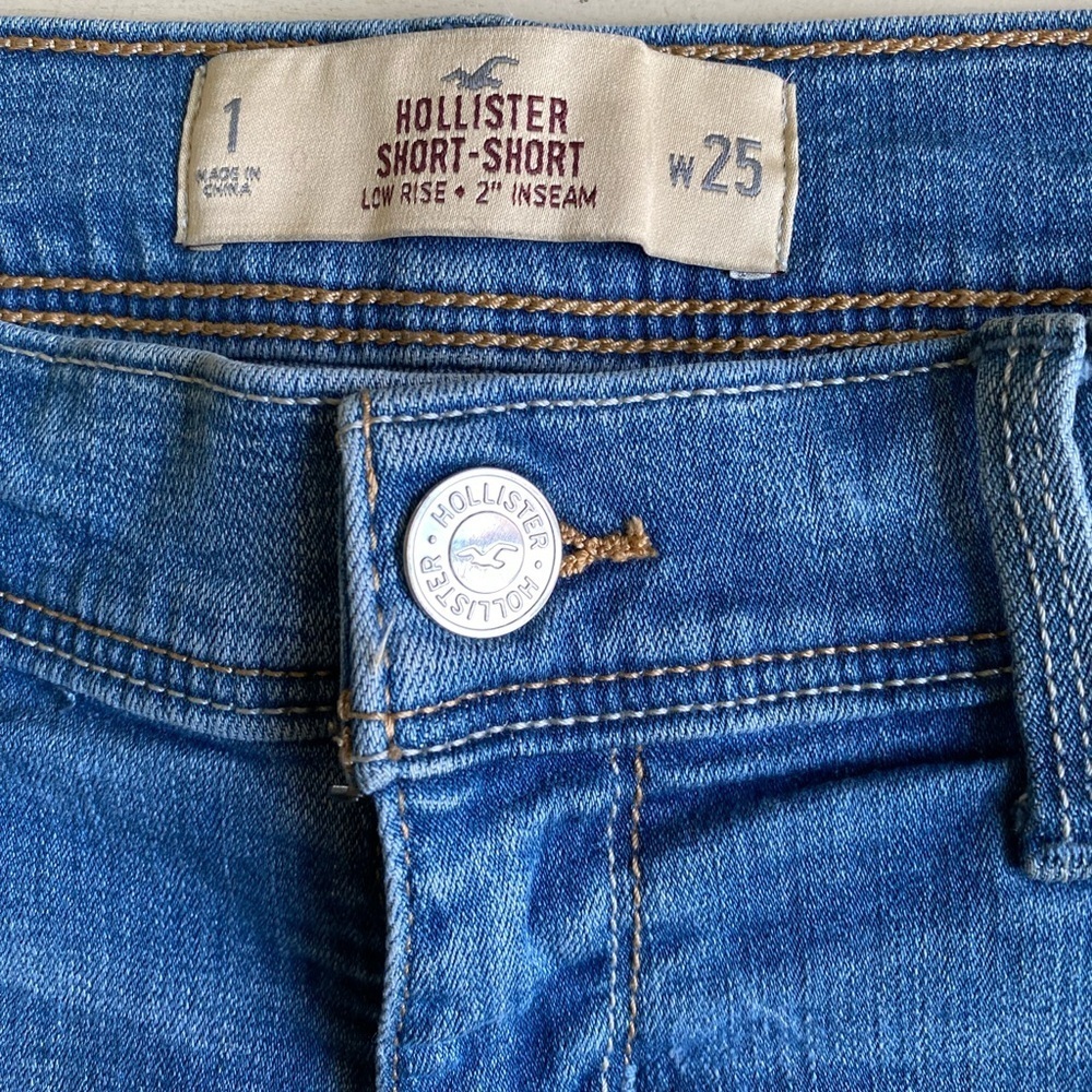 Hollister low rise vintage y2k 2000’s Light Blue Jean mini Shorts cut off - Picture 3 of 7